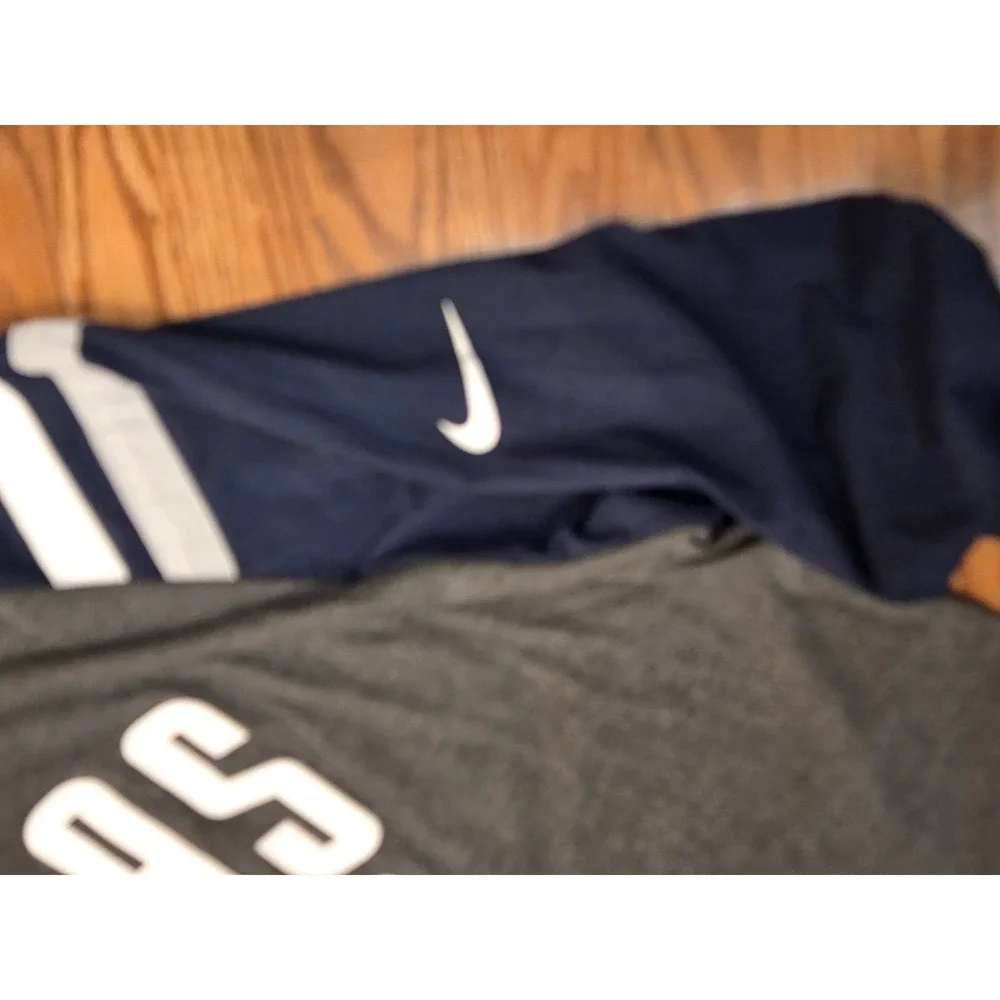 Nike NFL Dallas Cowboys Mens 3XL Long Sleeve‎ T-Shirt Raglan Navy Charcoal Gray